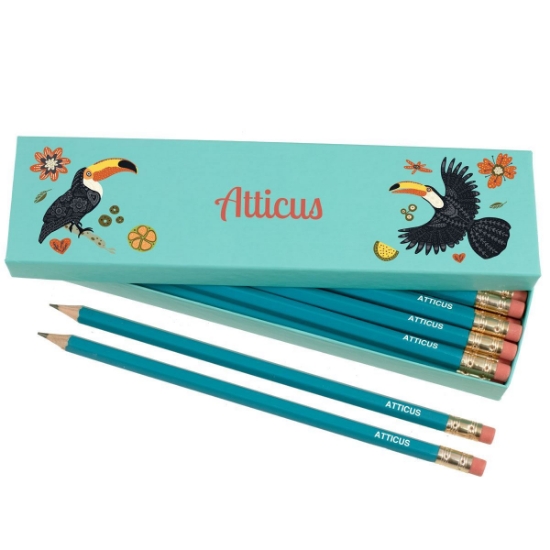 Box of 12 Named HB Pencils - Toucans