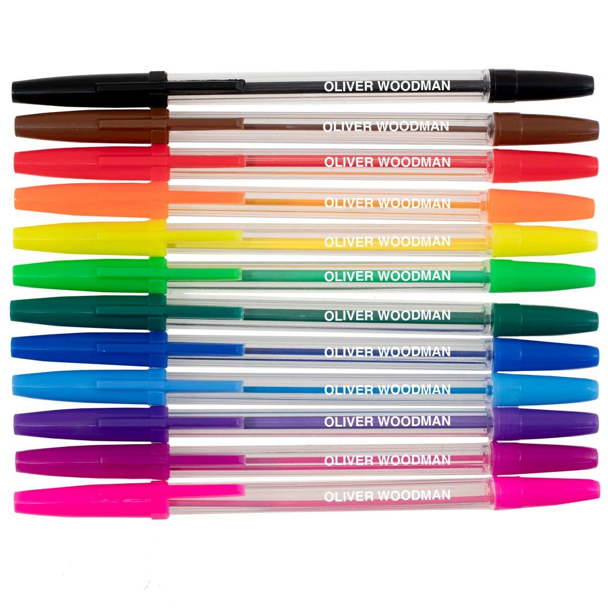 Personalised 12 Coloured Ballpoint Pens