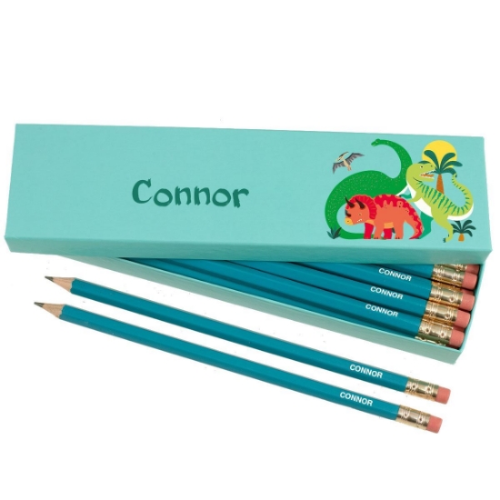 Box of 12 Named HB Pencils - Dinosaurs