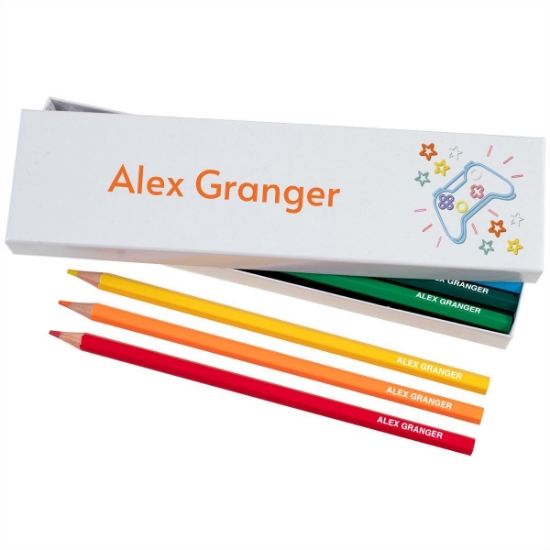 Box of 12 Named Colouring Pencils - Gaming