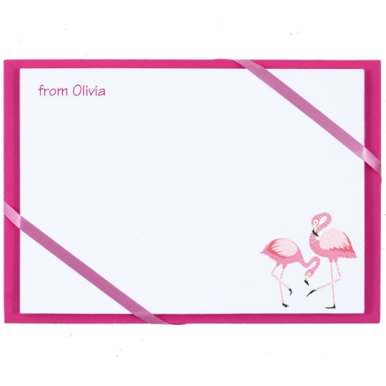 Named Cards - Flamingos