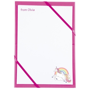 Picture of Named Notepaper - Rainbow Unicorn
