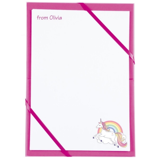 Named Notepaper - Rainbow Unicorn
