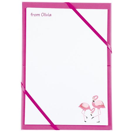 Picture of Named Notepaper - Flamingos