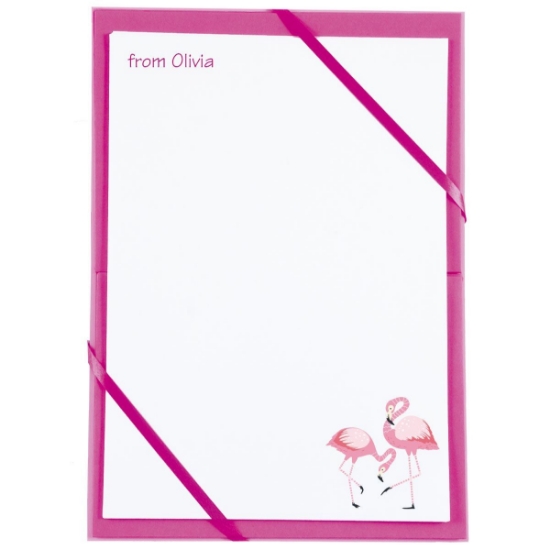 Named Notepaper - Flamingos