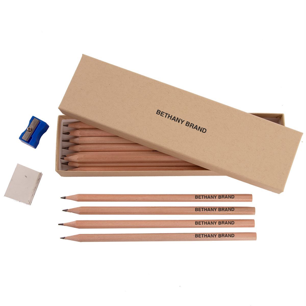 Box 12 Named Sketching Pencils - Personalised Pencils