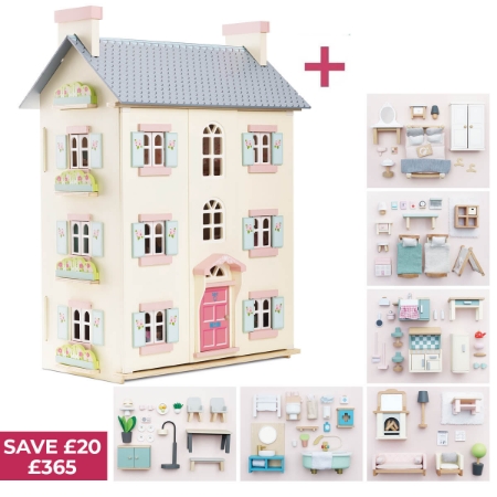 dolls houses made from wood, mayberry manor, lavender, sophie dolls house  and hillside house.