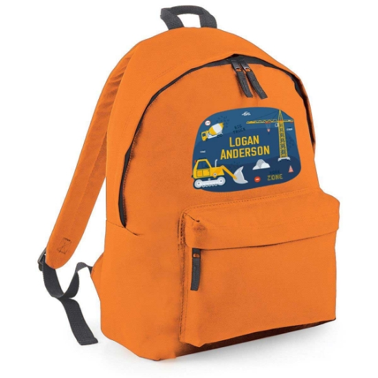 Construction Site Personalised Backpack