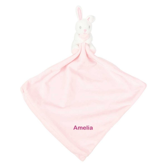 Personalised Pink Rabbit Comforter