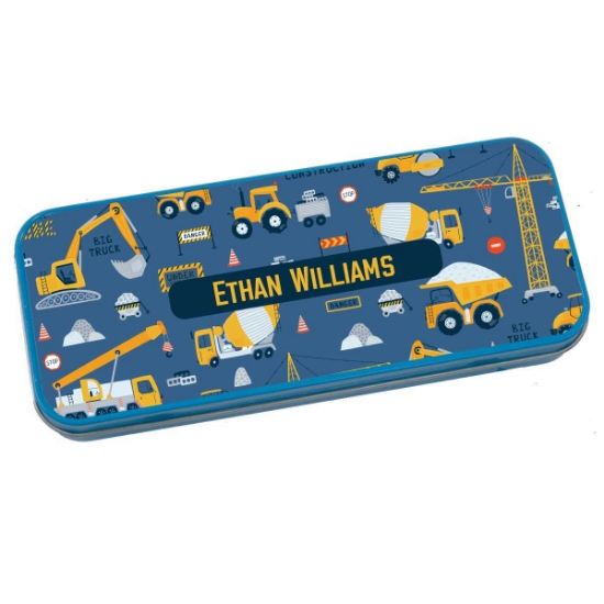 Personalised Pencil Tin - Construction Site
