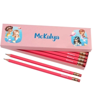 Picture of Box of 12 Named HB Pencils - Mermaids