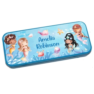 Picture of Personalised Pencil Tin - Mermaids