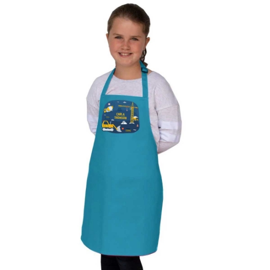 Construction Site Personalised Apron - Age 7-10