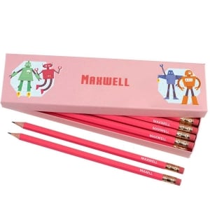 Picture of Box of 12 Named HB Pencils - Robots