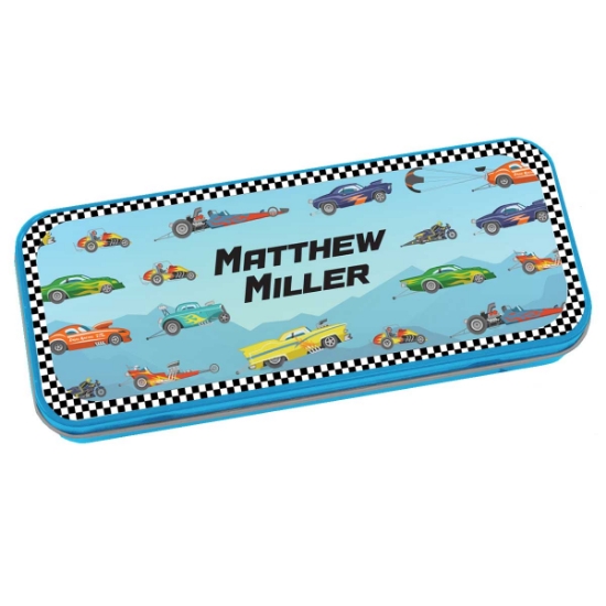 Personalised Pencil Tin - Crazy Cars