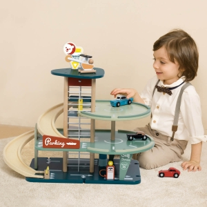 Child Playing with the Vintage Garage
