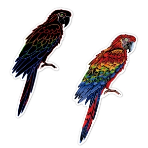 Scratch Stickers - Birds Before and After Parrots