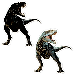 Scratch Stickers - Dinosaur Before and After